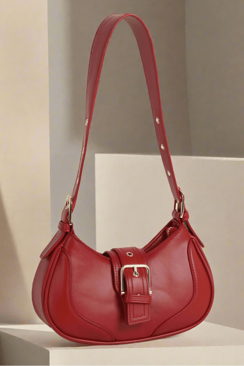 GL0223 Buckle Baguette Shoulder Bag - MiMi Wholesale