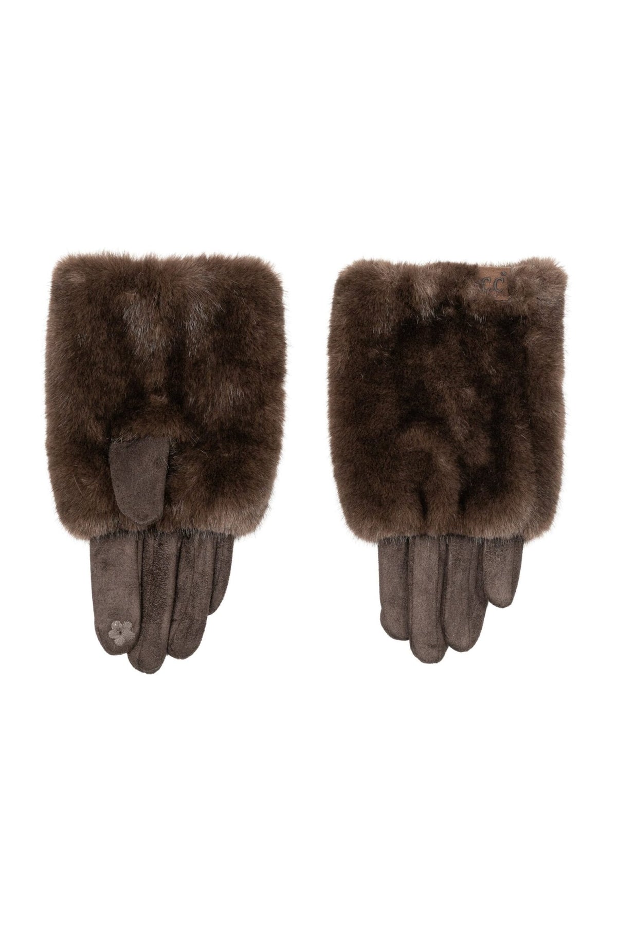 GLC0134 Clara Faux Fur Cuff Gloves - MiMi Wholesale