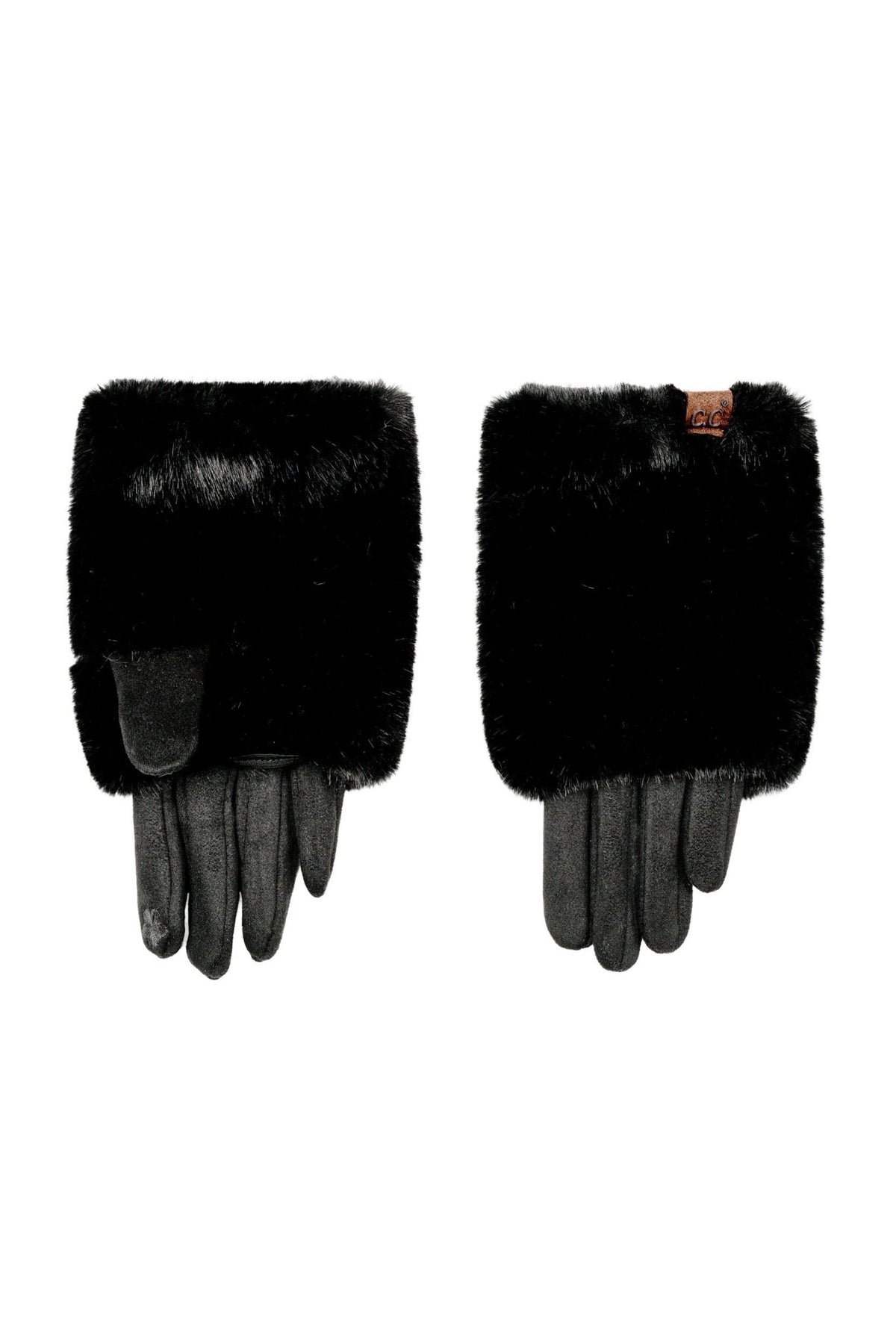 GLC0134 Clara Faux Fur Cuff Gloves - MiMi Wholesale