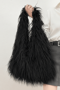 GMS0091 Ari Faux Fur Hobo Bag - MiMi Wholesale