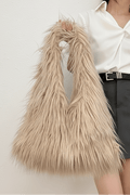 GMS0091 Ari Faux Fur Hobo Bag - MiMi Wholesale