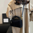 GMS0095 Faux Suede Ruched Handle Crossbody/Satchel Bag - MiMi Wholesale