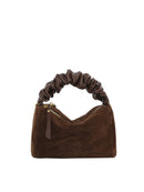 GMS0095 Faux Suede Ruched Handle Crossbody/Satchel Bag - MiMi Wholesale