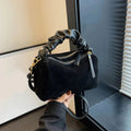 GMS0095 Faux Suede Ruched Handle Crossbody/Satchel Bag - MiMi Wholesale