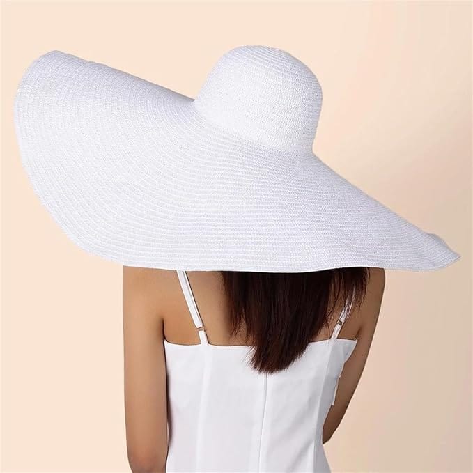 H3061 Super Wide Brim Straw Beach Summer Sun Hat - MiMi Wholesale