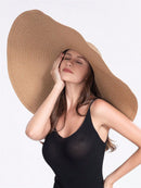 H3061 Super Wide Brim Straw Beach Summer Sun Hat - MiMi Wholesale