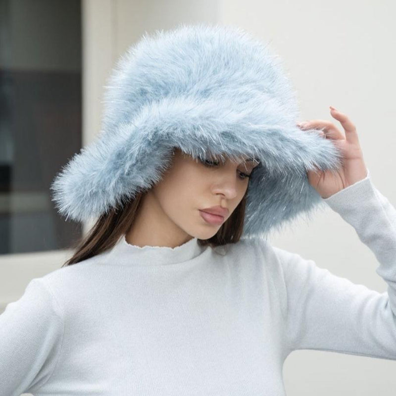 H3441 Oversized Fur Bucket Hat - MiMi Wholesale