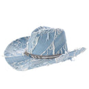 H3444 Distressed Denim Cowboy Hat - MiMi Wholesale