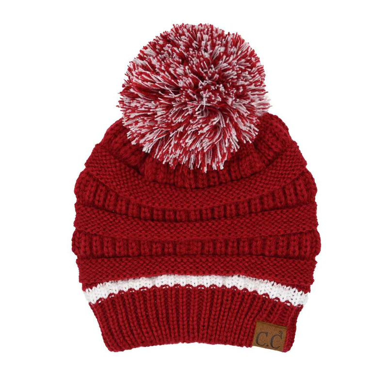 HAT1421/1429 Team Color Ribbed Pom Beanie - MiMi Wholesale