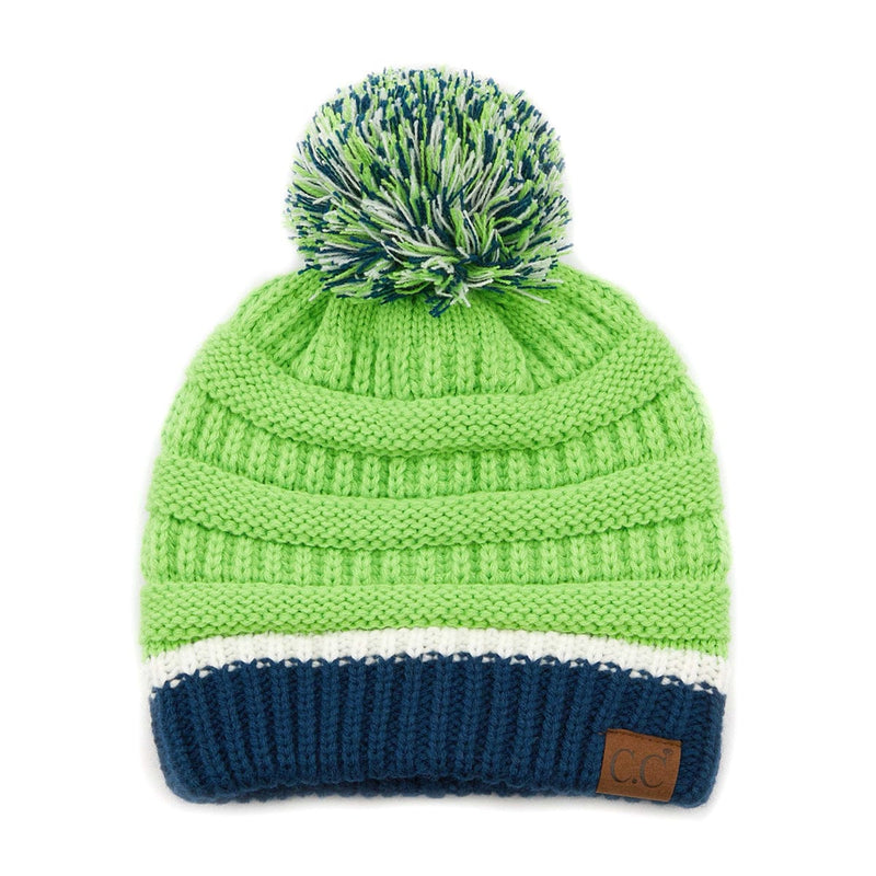 HAT1421/1429 Team Color Ribbed Pom Beanie - MiMi Wholesale