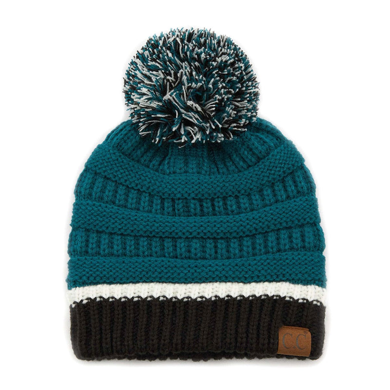 HAT1421/1429 Team Color Ribbed Pom Beanie - MiMi Wholesale