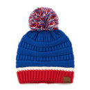 HAT1421/1429 Team Color Ribbed Pom Beanie - MiMi Wholesale