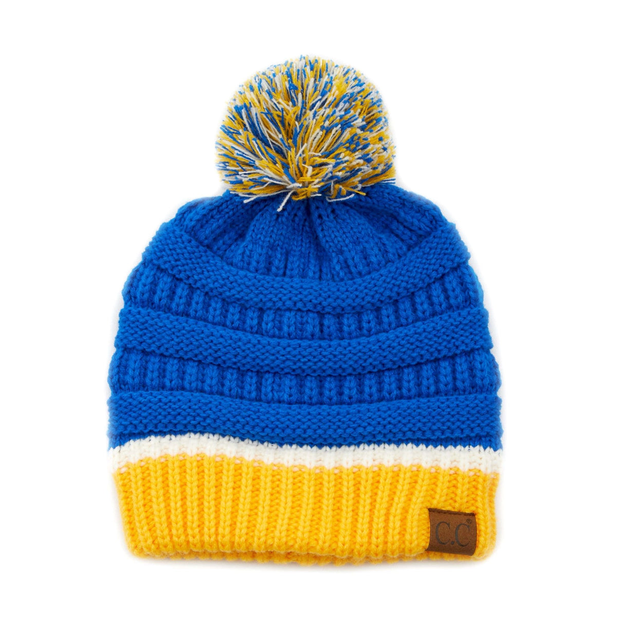 HAT1421/1429 Team Color Ribbed Pom Beanie - MiMi Wholesale