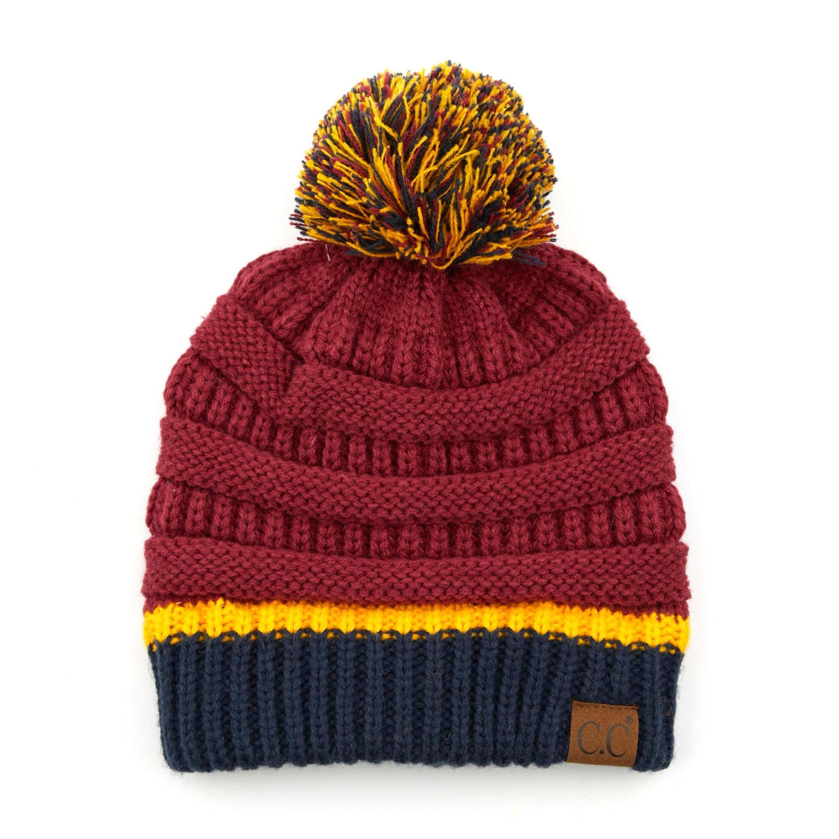 HAT1421/1429 Team Color Ribbed Pom Beanie - MiMi Wholesale