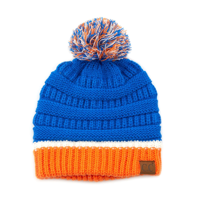 HAT1421/1429 Team Color Ribbed Pom Beanie - MiMi Wholesale