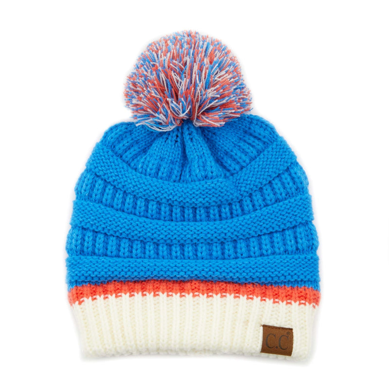 HAT1421/1429 Team Color Ribbed Pom Beanie - MiMi Wholesale
