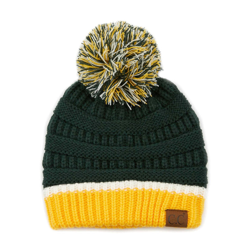 HAT1421/1429 Team Color Ribbed Pom Beanie - MiMi Wholesale