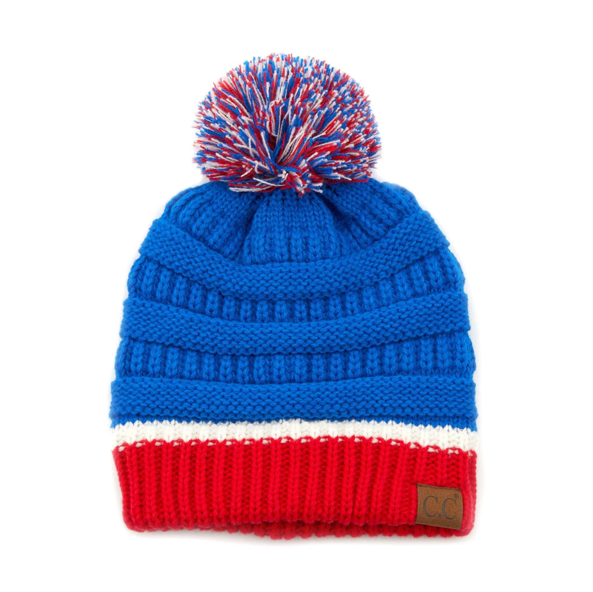 HAT1421/1429 Team Color Ribbed Pom Beanie - MiMi Wholesale