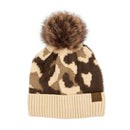 HAT4005 Abstract Camo Pom Beanie - MiMi Wholesale