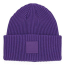 HAT7007 Solid Ribbed Beanie With Rubber Patch - MiMi Wholesale