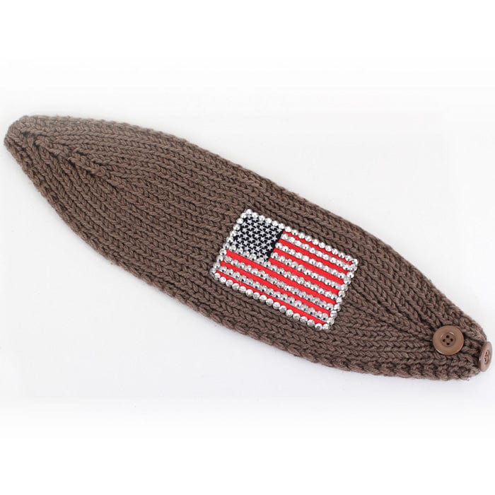 HB16203 American Flag Knit Headwrap/Headband - MiMi Wholesale