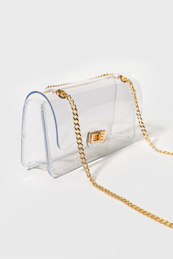 HD3962 Jessica Clear Crossbody Bag With Chain Strap - MiMi Wholesale