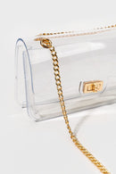 HD3962 Jessica Clear Crossbody Bag With Chain Strap - MiMi Wholesale