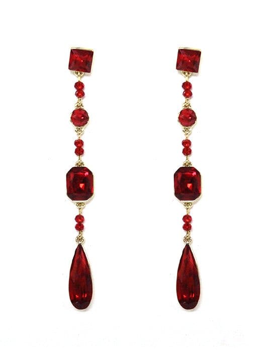 HE2012 Gem Gemstone Long Dangle Earrings - MiMi Wholesale