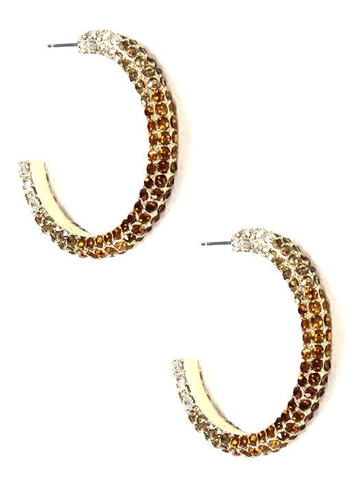 HE2066 Ombre Pave Hoop Earrings - MiMi Wholesale