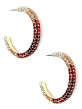 HE2066 Ombre Pave Hoop Earrings - MiMi Wholesale