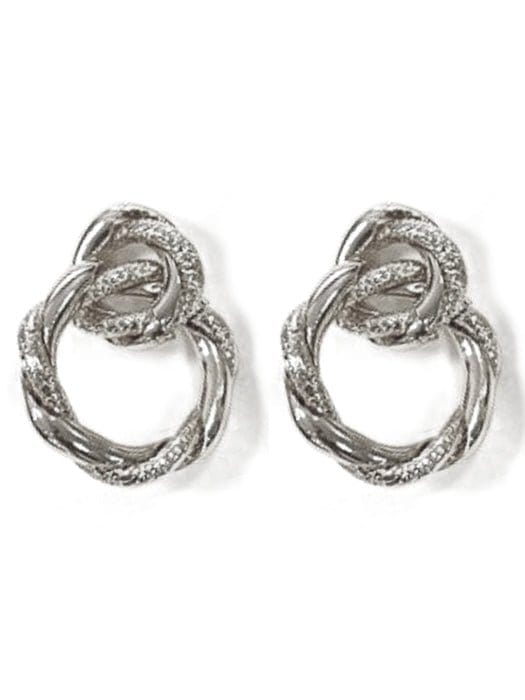 HE3076 Twist Knot Hoop Earrings - MiMi Wholesale