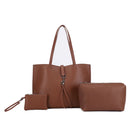 HL70102T Mya 3 in 1 Tote Bag With Pouch and Wallet Set - MiMi Wholesale