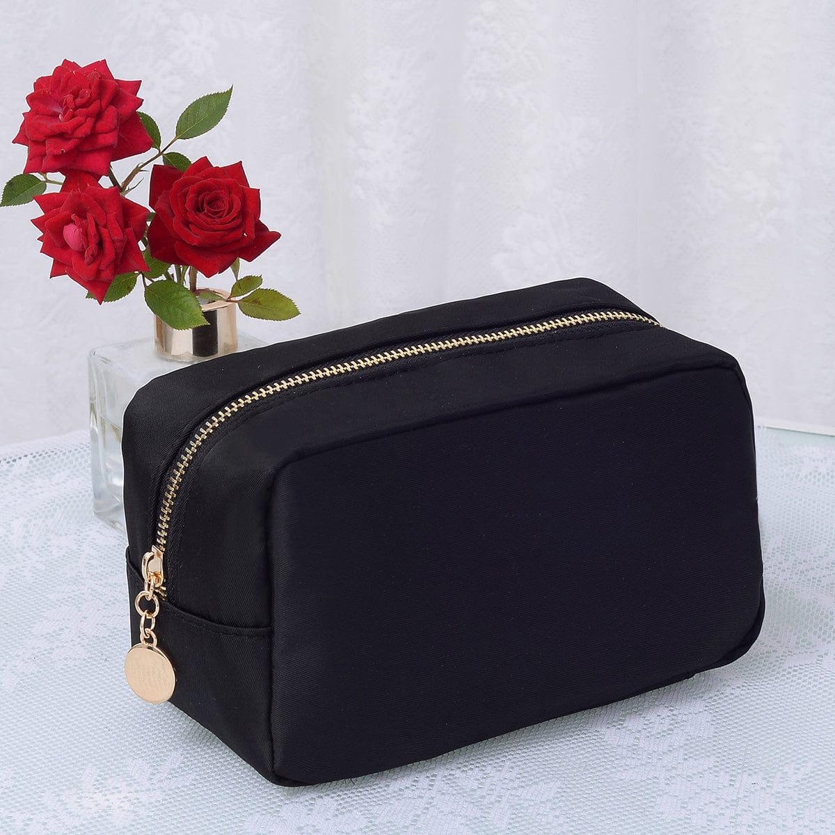 HM1012 Emma Round Zippered Nylon Cosmetic Pouch Bag - MiMi Wholesale