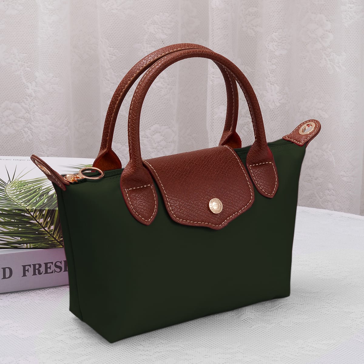 HM782 Britney Nylon Double Handle Crossbody Bag - MiMi Wholesale