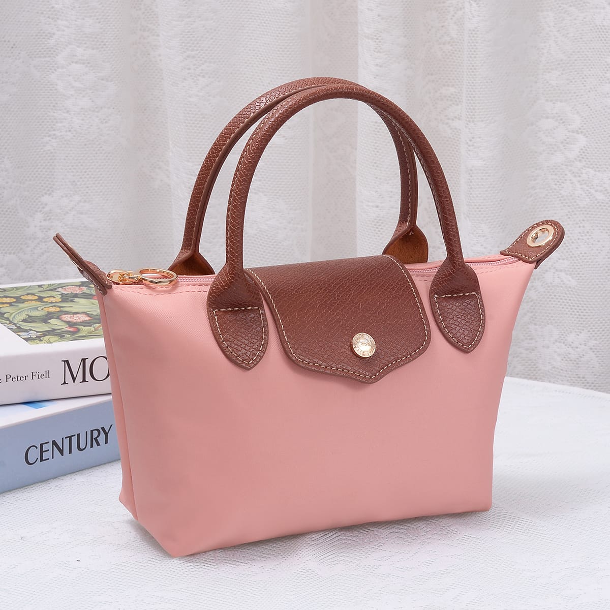 HM782 Britney Nylon Double Handle Crossbody Bag - MiMi Wholesale