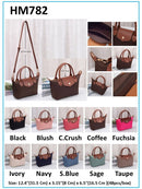 HM782 Britney Nylon Double Handle Crossbody Bag - MiMi Wholesale