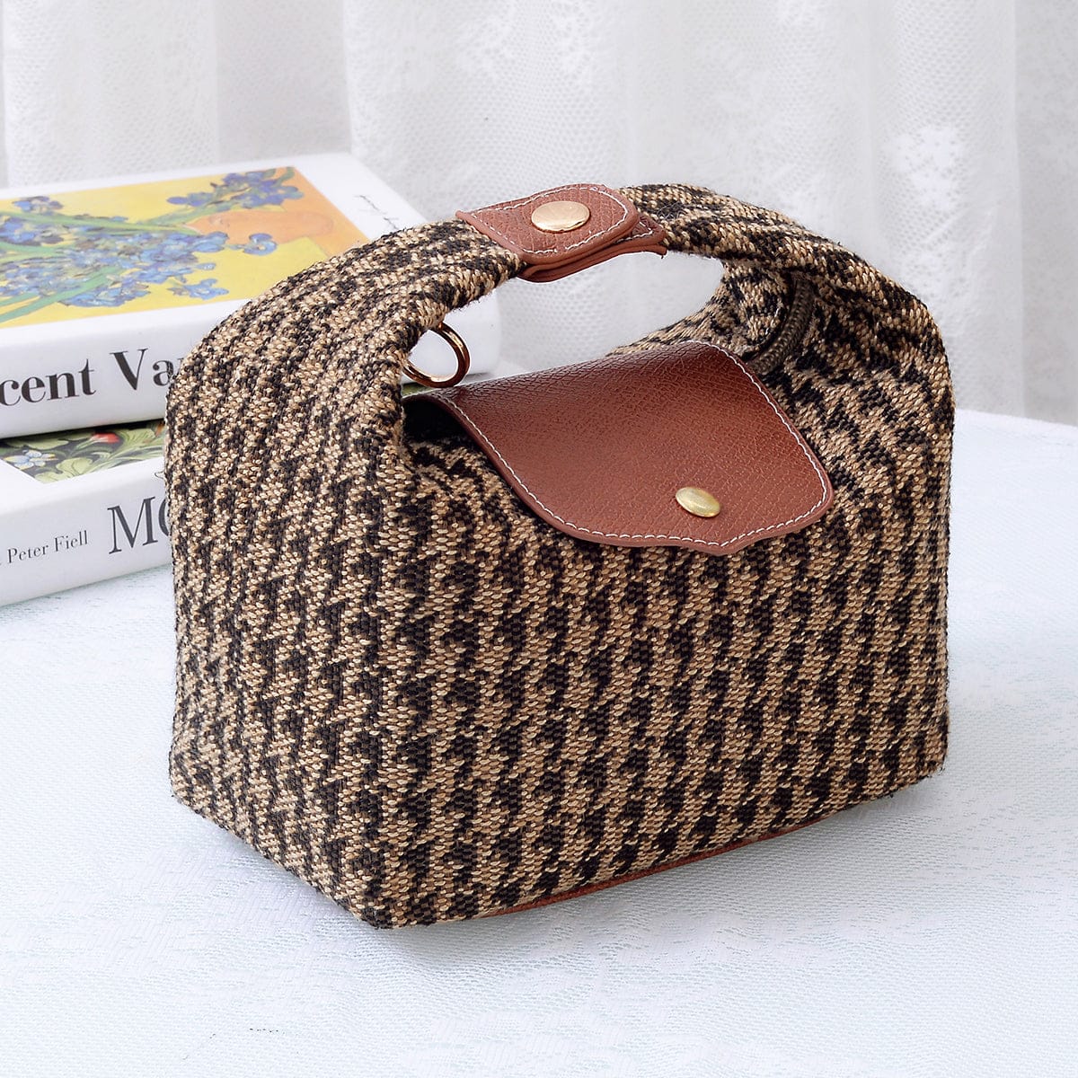 HT780 Houndstooth Convertible Clutch/Shoulder/Crossbody Bag - MiMi Wholesale