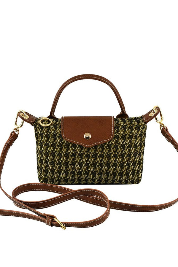 HT781 Houndstooth Mini Crossbody Bag - MiMi Wholesale