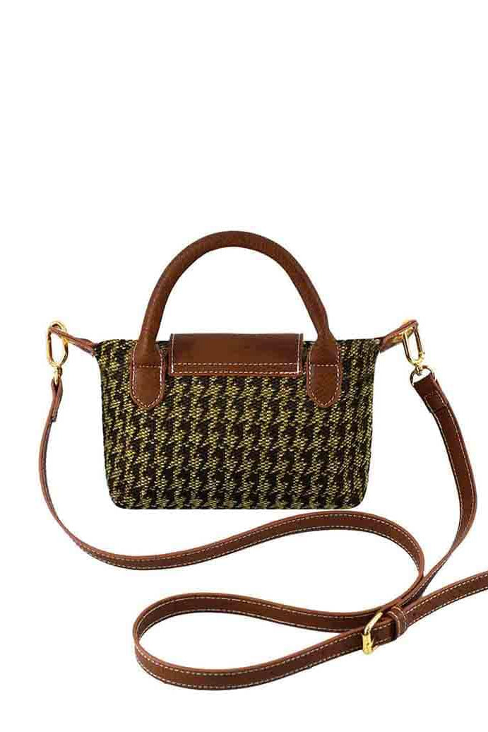 HT781 Houndstooth Mini Crossbody Bag - MiMi Wholesale