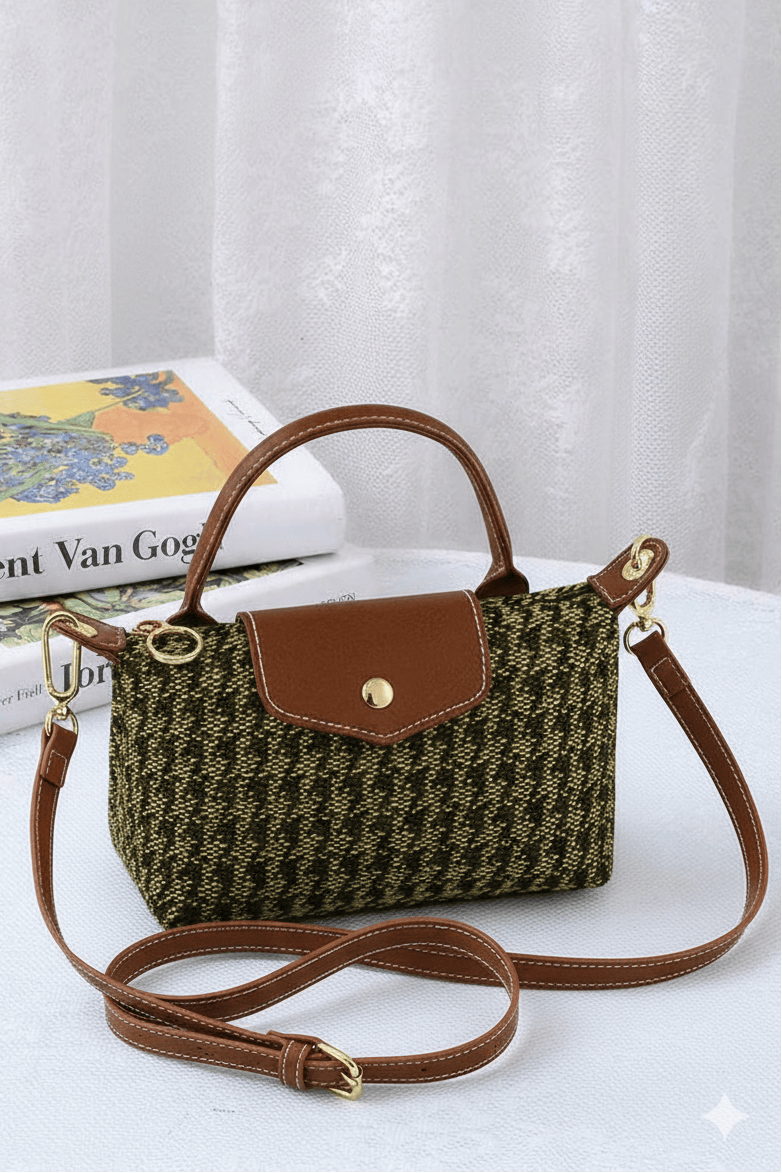 HT781 Houndstooth Mini Crossbody Bag - MiMi Wholesale