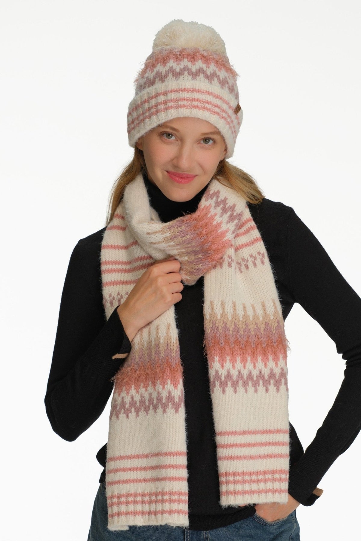 HTC0060 Multi Color Chevron Yarn Beanie - MiMi Wholesale