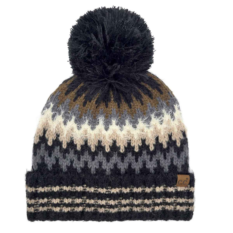 HTC0060 Multi Color Chevron Yarn Beanie - MiMi Wholesale