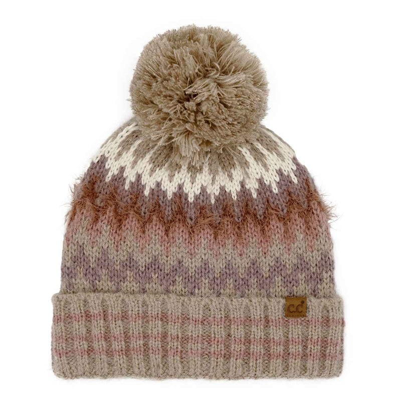 HTC0060 Multi Color Chevron Yarn Beanie - MiMi Wholesale