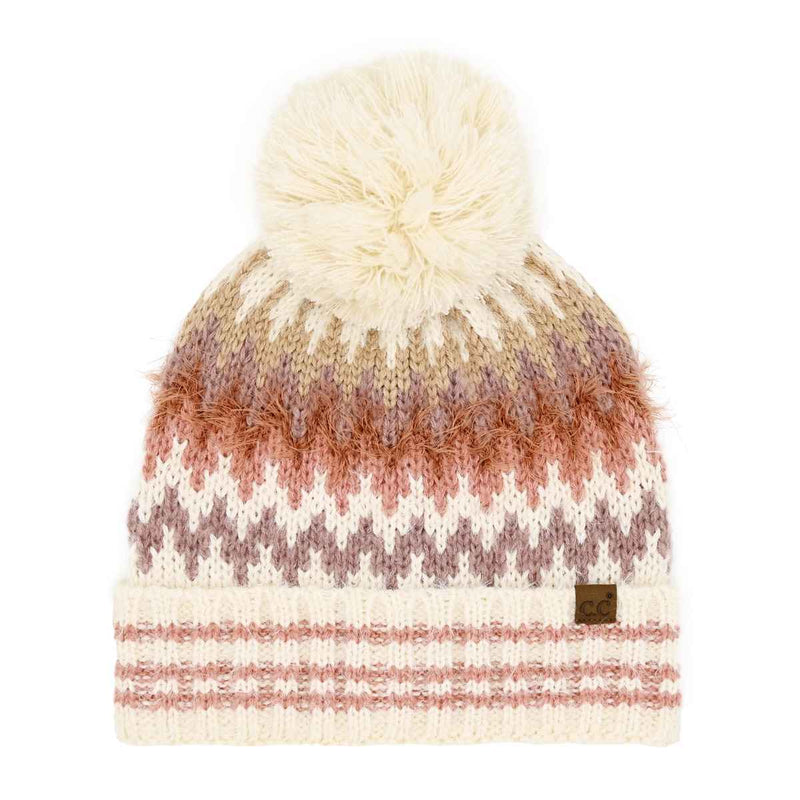 HTC0060 Multi Color Chevron Yarn Beanie - MiMi Wholesale