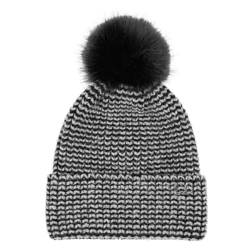 HTC0064 Two Tone Angora Cuff Beanie - MiMi Wholesale