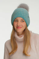 HTC0064 Two Tone Angora Cuff Beanie - MiMi Wholesale