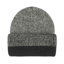 HTC0068 Two Tone Heather Stripe Cuff Beanie - MiMi Wholesale