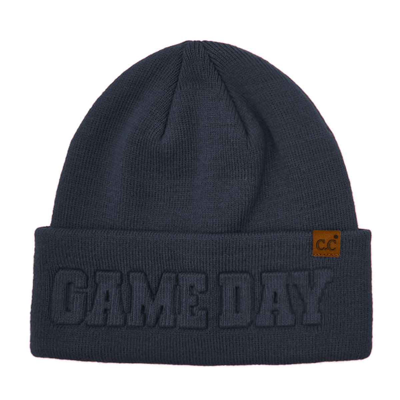 HTC0122 Gameday Embossed Cuff Beanie - MiMi Wholesale