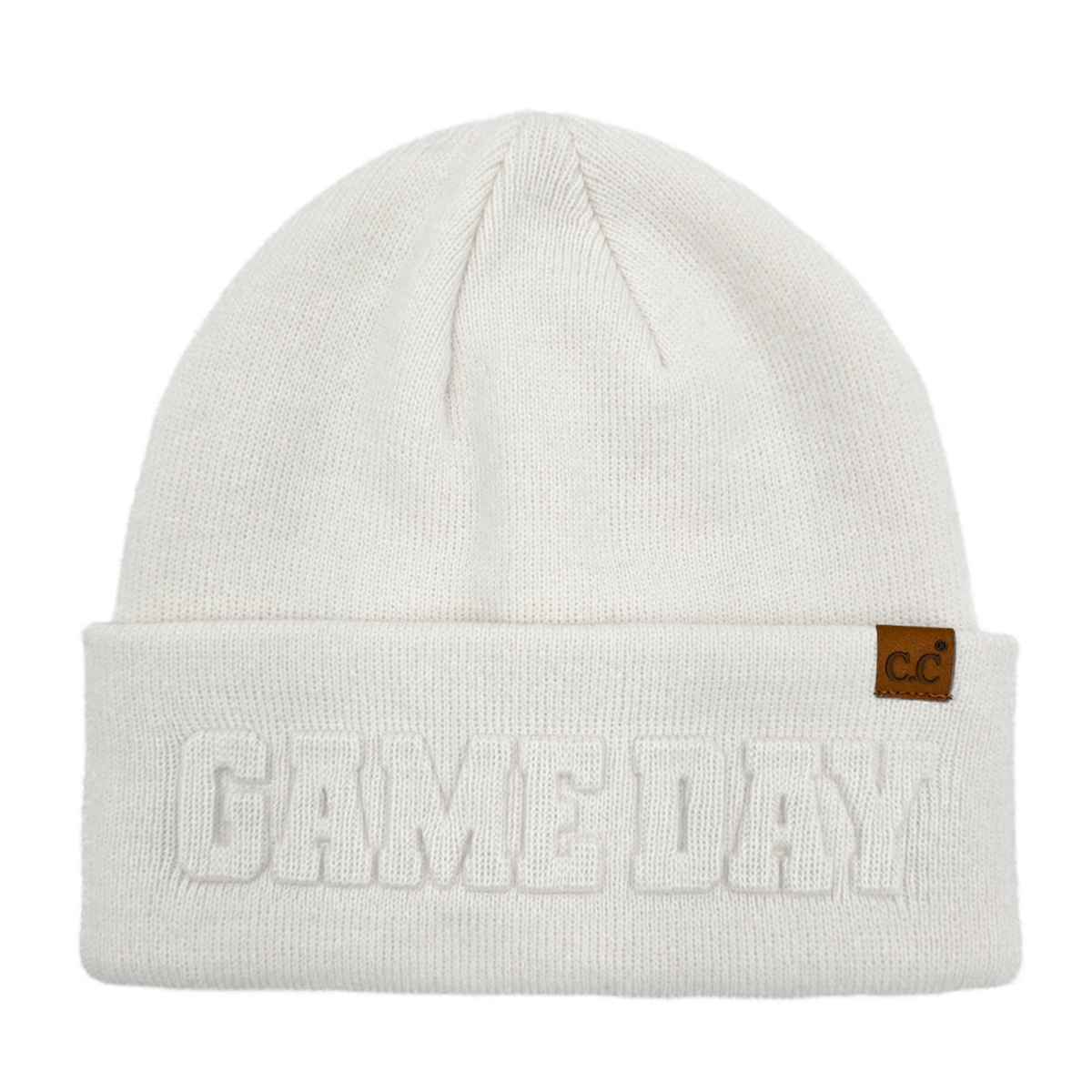 HTC0122 Gameday Embossed Cuff Beanie - MiMi Wholesale