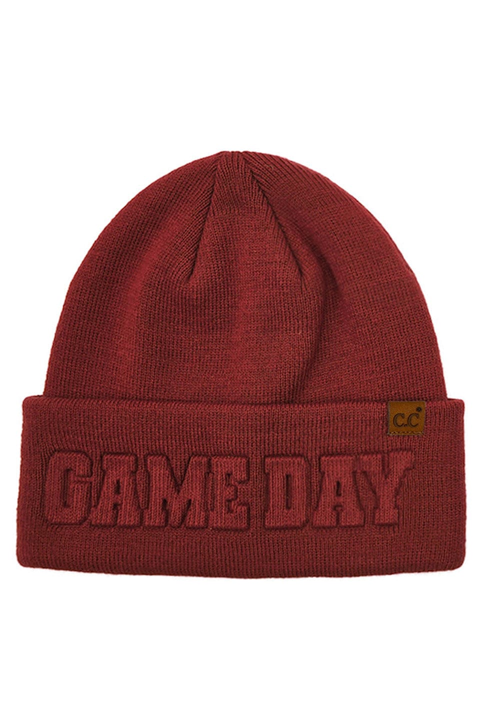 HTC0122 Gameday Embossed Cuff Beanie - MiMi Wholesale